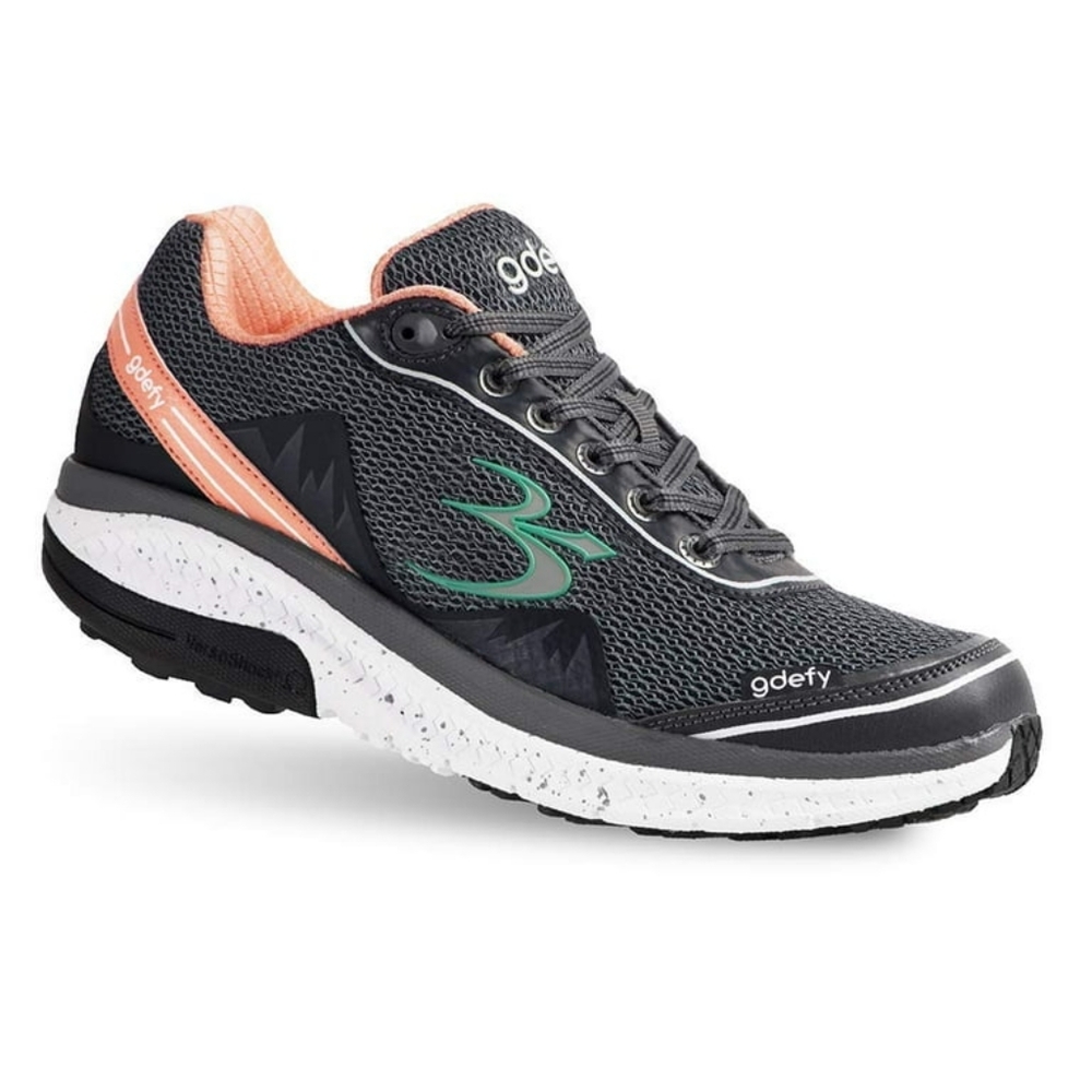 Gravity Defyer Womens Gdefy Mighty Walk Walking Shoes Gray/Salmon Size 7
